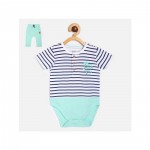 Miniklub Knit Bodysuit And Bottom - Aqua, 6-9m